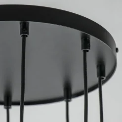 Ronde 8-lichts hanglamp cilinders zwart goud><noscript><img width=