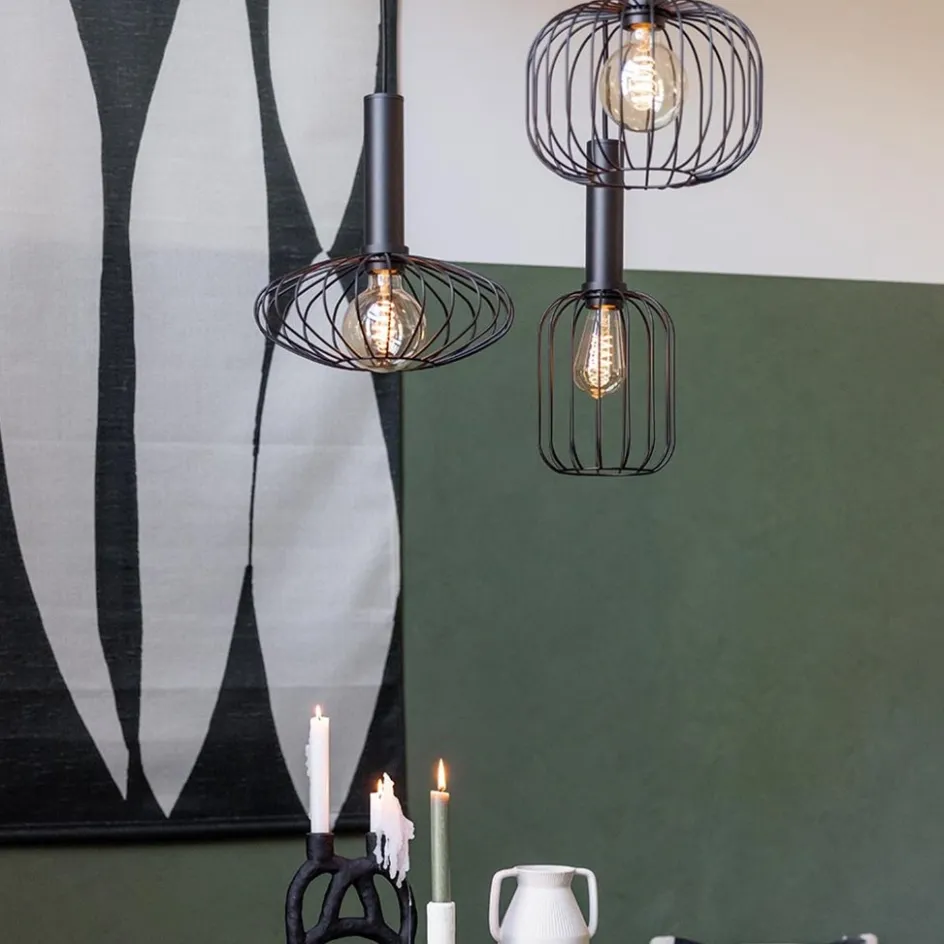 Ronde 3-lichts hanglamp met draadkappen divers>Straluma Discount