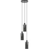 Ronde 3-lichts hanglamp met cilinder smoke glas>Straluma Outlet