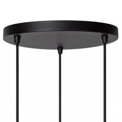 Ronde 3-lichts hanglamp zwart met goud><noscript><img width=