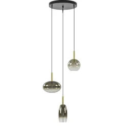 Ronde 3-Lichts LED hanglamp met gold fading glas>Straluma Outlet