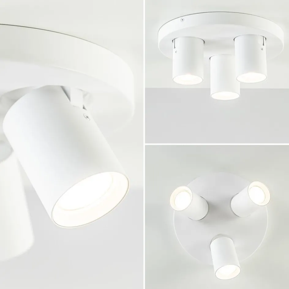 Ronde 3-lichts opbouwspot mat wit>Straluma Clearance