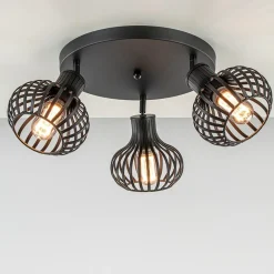 Ronde 3-lichts plafondlamp met verstelbare kappen>Straluma Outlet