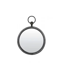 Ronde metalen spiegel zink/grijs klein>Straluma Outlet