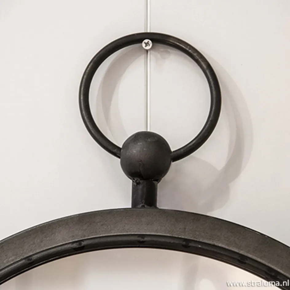 Ronde metalen spiegel zink/grijs klein>Straluma Outlet