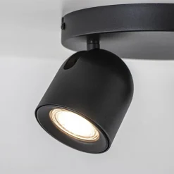 Ronde opbouwspot 2-lichts zwart GU10><noscript><img width=