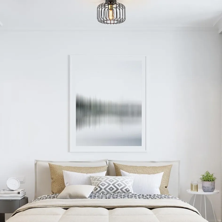 Ronde plafondlamp draad zwart met goud>Straluma Online