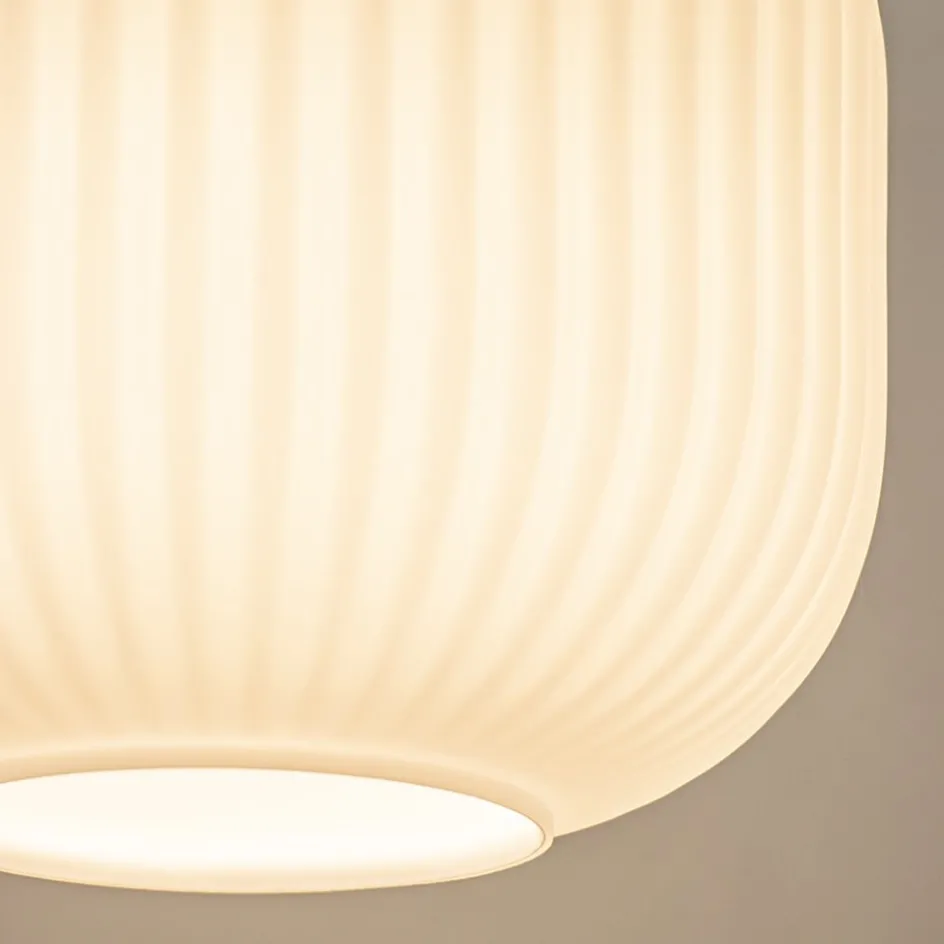 Ronde plafondlamp retro zwart met wit glas>Straluma New