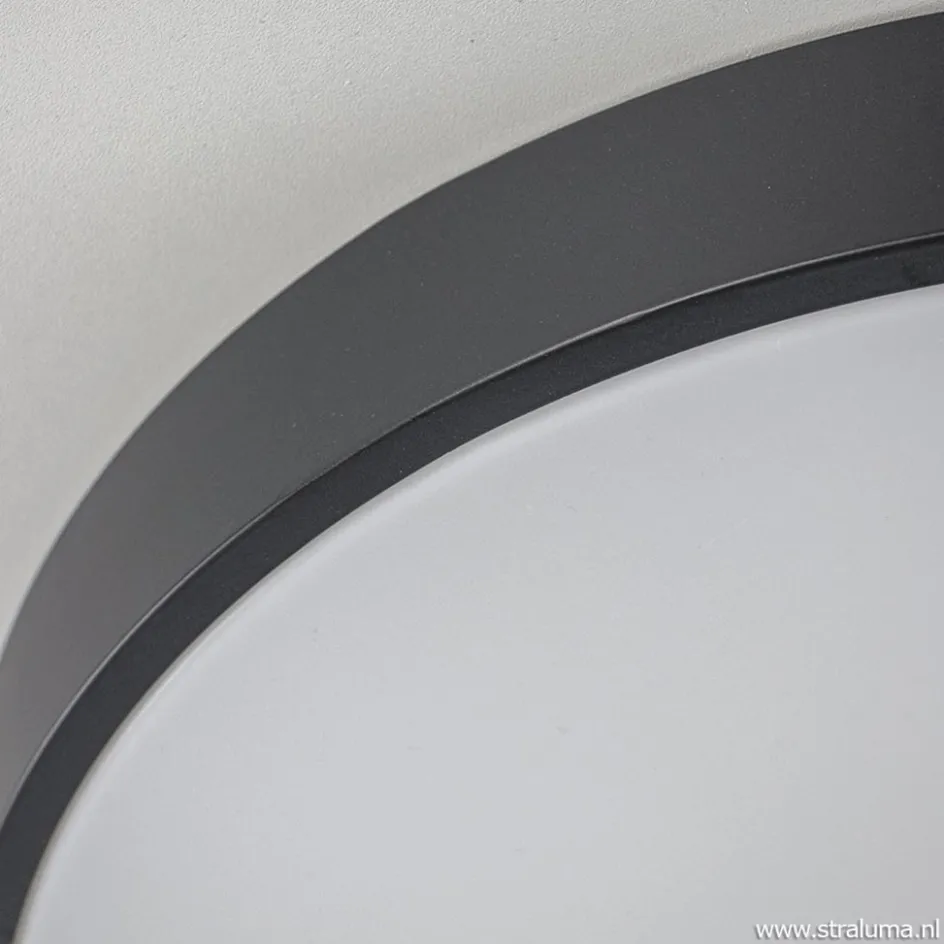 Ronde plafondlamp zwart inclusief LED en remote>Straluma Hot