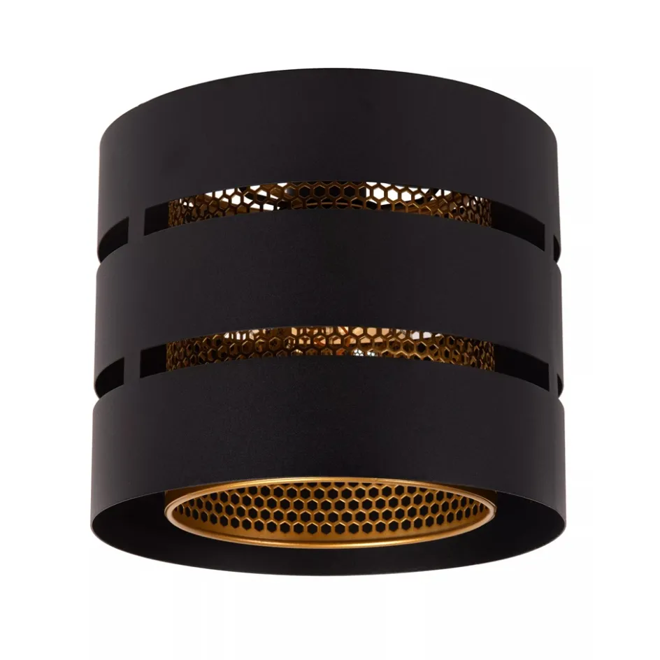 Ronde plafondlamp zwart metaal met goud>Straluma Clearance