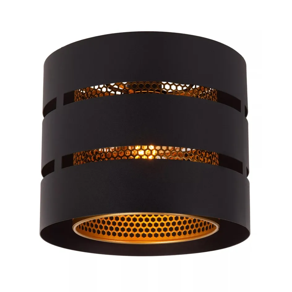 Ronde plafondlamp zwart metaal met goud>Straluma Clearance