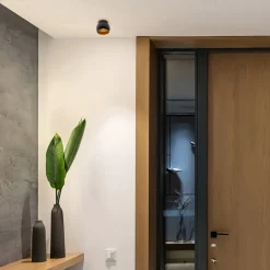 Ronde plafondspot zwart met goud GU10><noscript><img width=