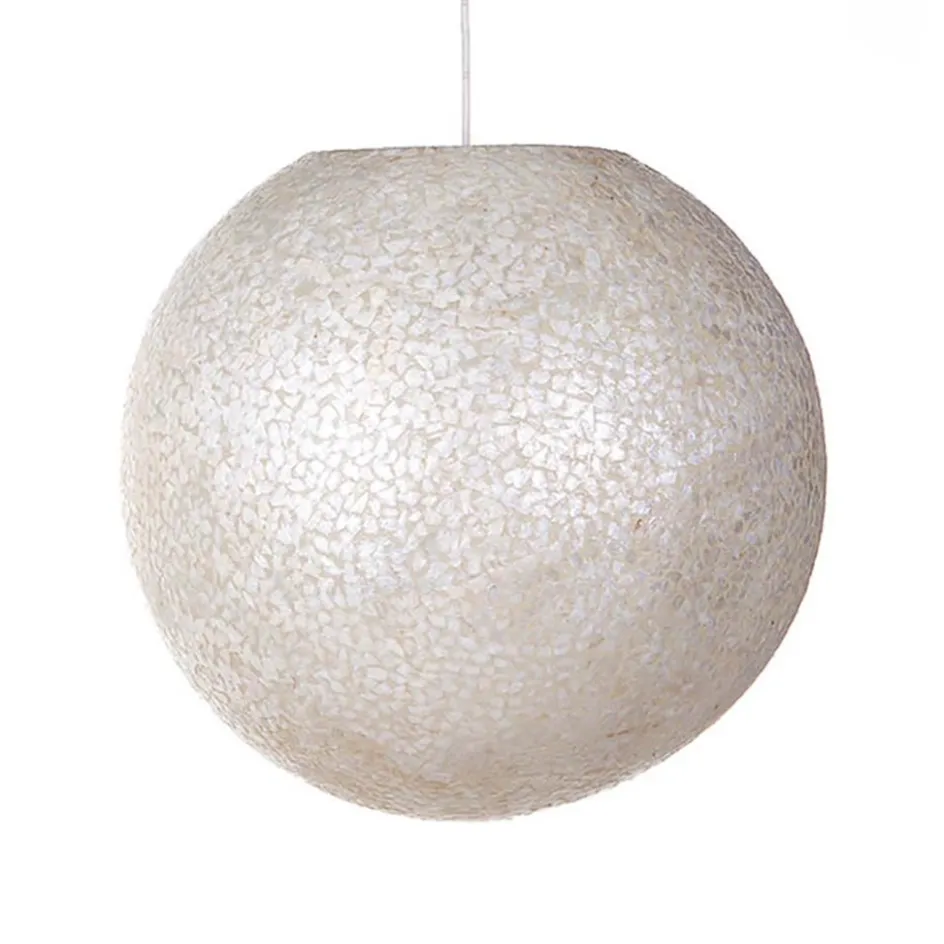 Ronde schelpen hanglamp wit/parelmoer 50 cm>Straluma Hot