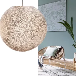 Ronde schelpen hanglamp wit/parelmoer 50 cm><noscript><img width=