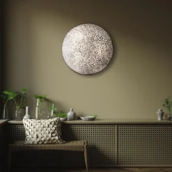 Ronde schelpen wandlamp wit/parelmoer 60 cm><noscript><img width=