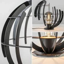 Ronde tafellamp Terra 35 cm zwart metaal><noscript><img width=