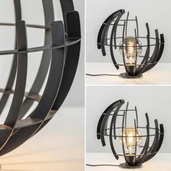 Ronde tafellamp Terra 35 cm zwart metaal><noscript><img width=