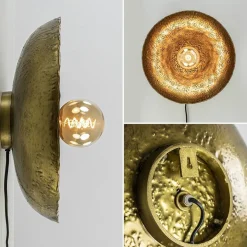 Ronde wandlamp Neva antiek brons met snoer><noscript><img width=