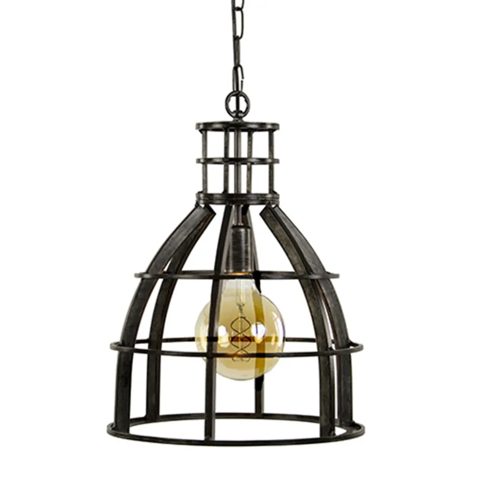 Ruw metalen hanglamp antiek zwart>Straluma Outlet