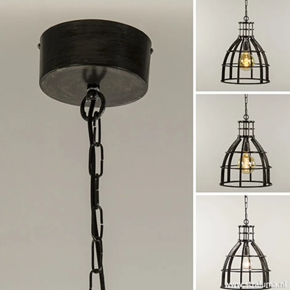 Ruw metalen hanglamp antiek zwart>Straluma Outlet