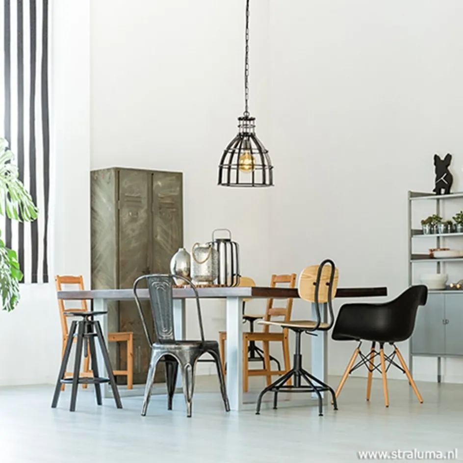 Ruw metalen hanglamp antiek zwart>Straluma Outlet