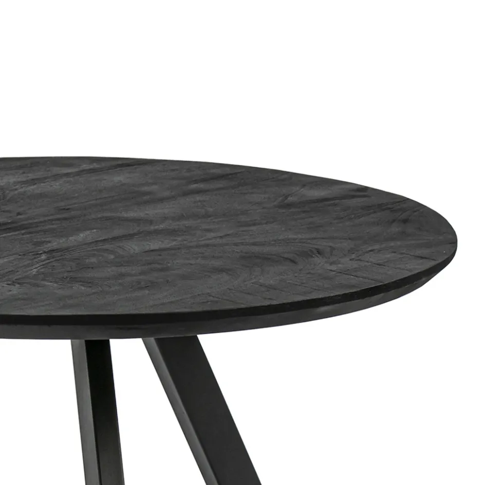 Salontafel rond hout zwart 80 cm>Straluma New