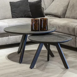 Salontafel rond hout zwart 80 cm><noscript><img width=