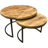 Salontafel set van 2 rond hout>Straluma Sale