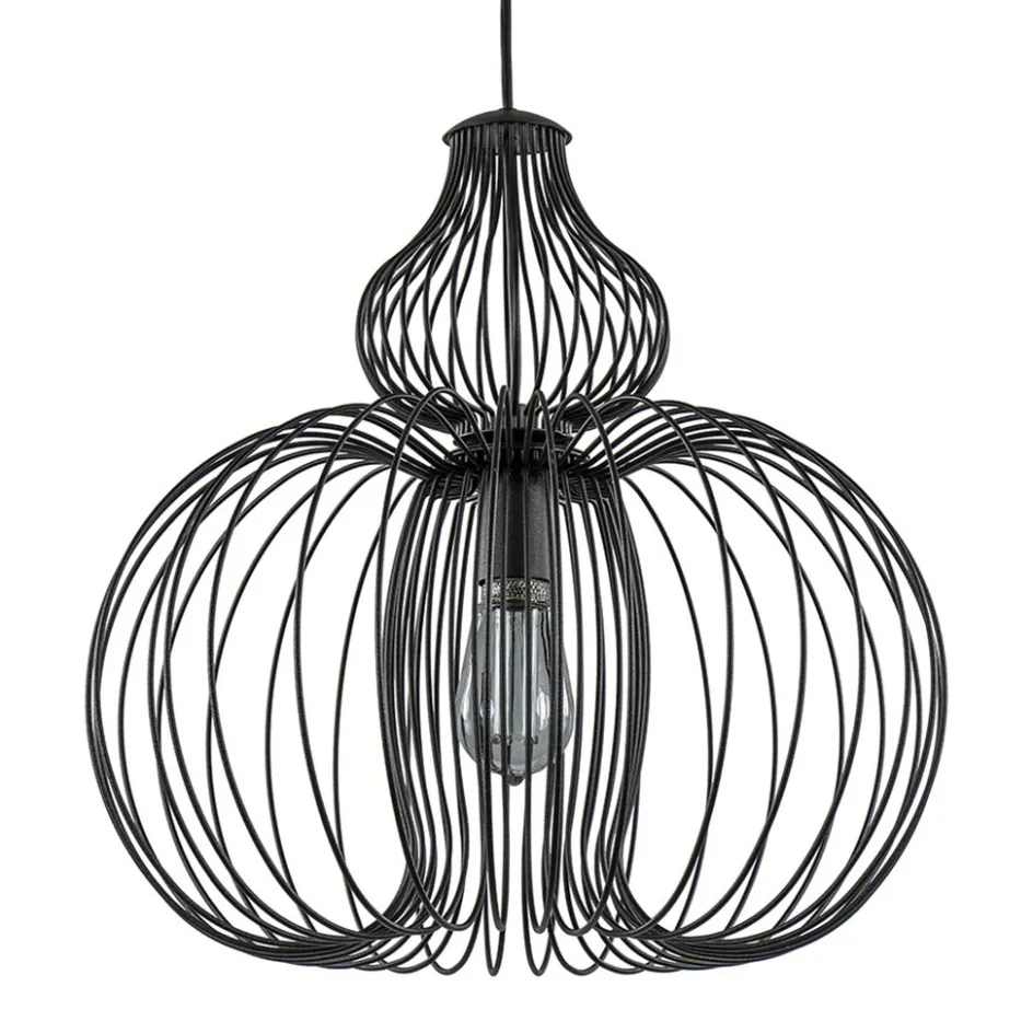 Scandinavische draad hanglamp mat zwart>Straluma Online