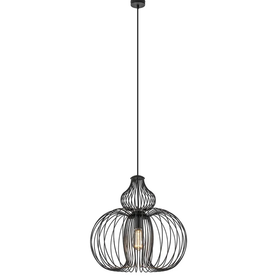 Scandinavische draad hanglamp mat zwart>Straluma Online