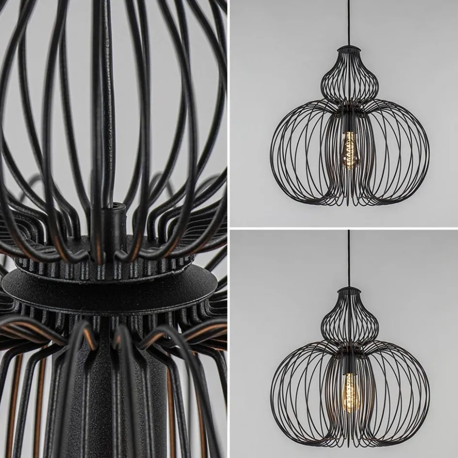 Scandinavische draad hanglamp mat zwart>Straluma Online