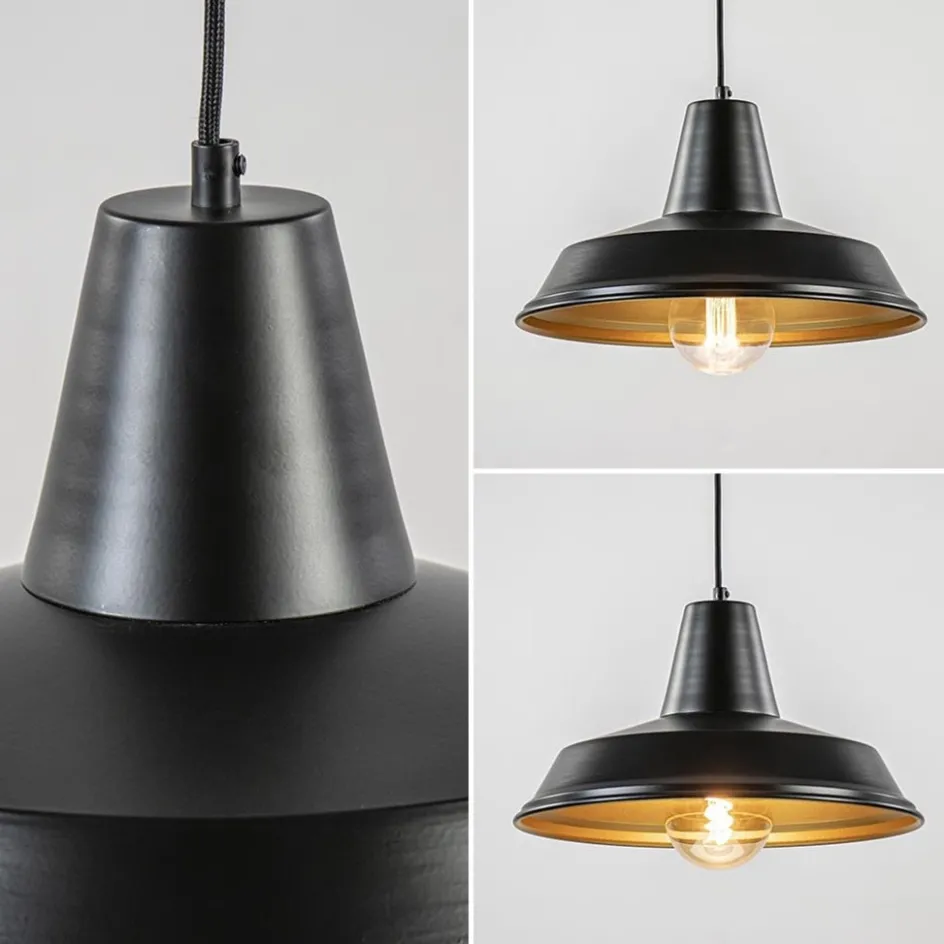 Scandinavische hanglamp zwart met goud 36 cm>Straluma Hot
