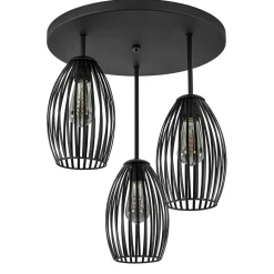 Scandinavische 3-lichts plafondlamp mat zwart>Straluma Outlet