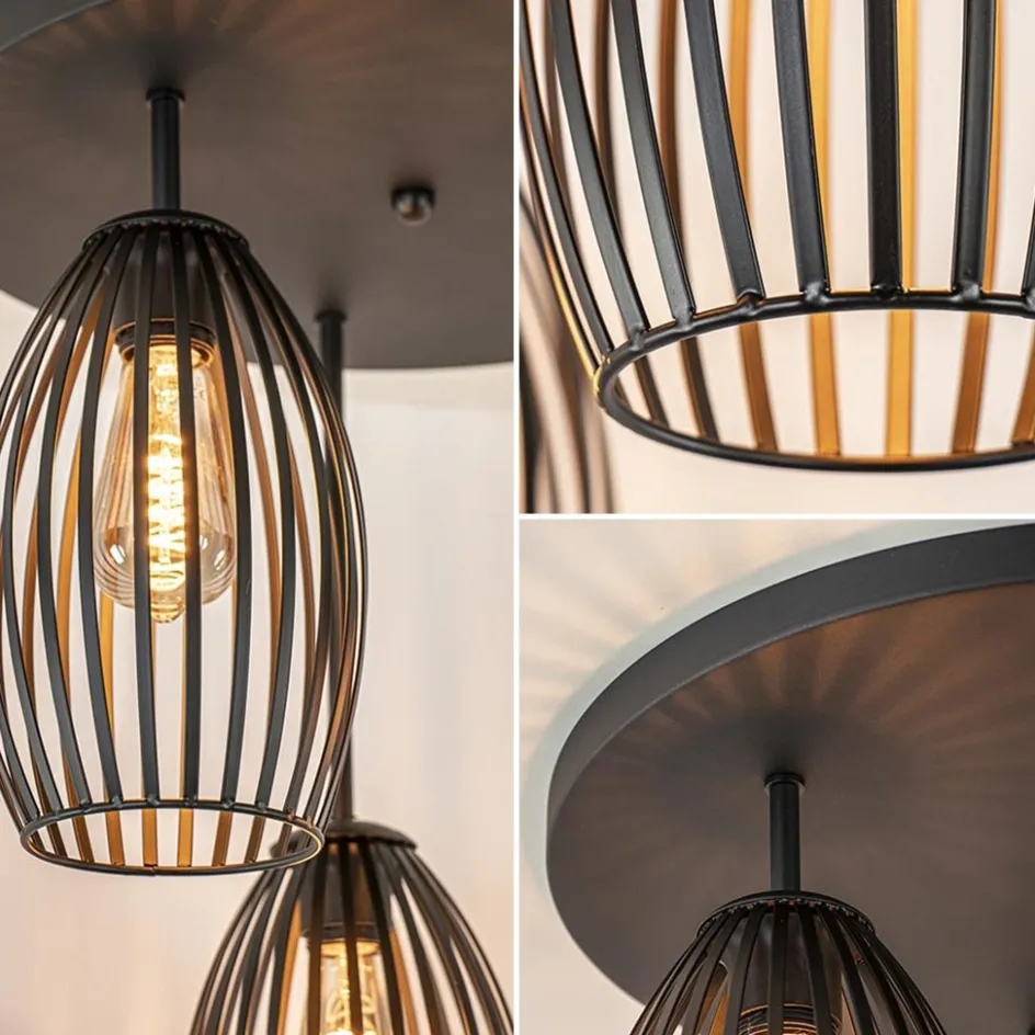 Scandinavische 3-lichts plafondlamp mat zwart>Straluma Outlet