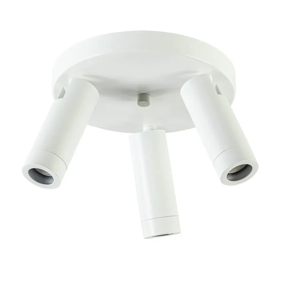 Scandinavische 3-lichts plafondspot mat wit/goud>Straluma Hot