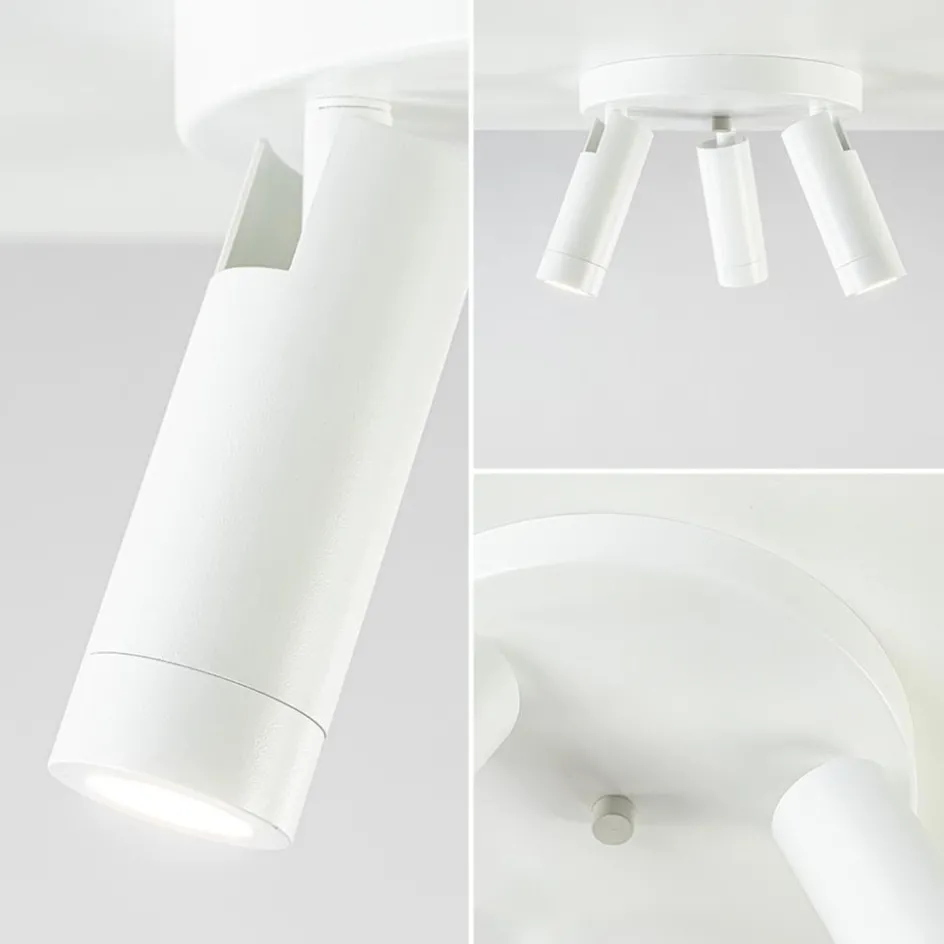 Scandinavische 3-lichts plafondspot mat wit/goud>Straluma Hot