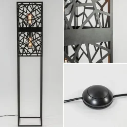 Scandinavische vloerlamp zwart frame><noscript><img width=