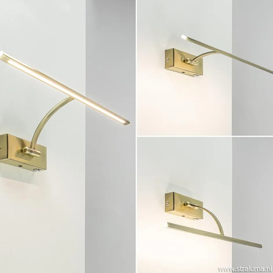 Schilderij wandlamp brons met dimbaar LED>Straluma Discount