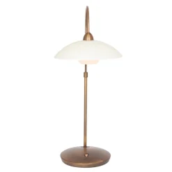 Sfeervolle tafellamp brons met creme glas klassiek><noscript><img width=