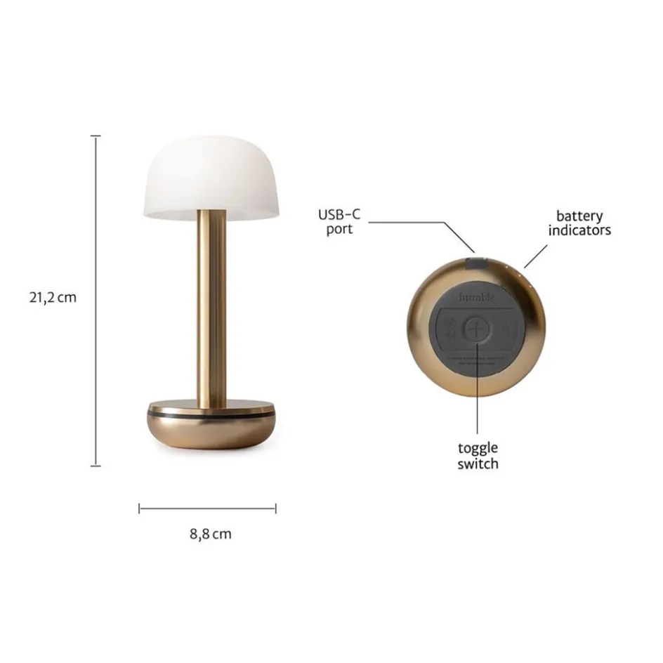 Sfeervolle tafellamp goud met frosted kapje op batterij>Straluma Sale