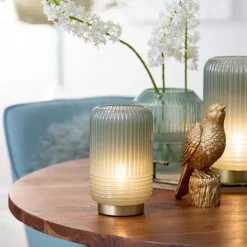 Sfeervolle tafellamp Lipa grijs groen op baterijen Light & Living></noscript>Straluma Discount