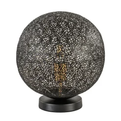 Sfeervolle tafellamp zwart/goud rond>Straluma Best