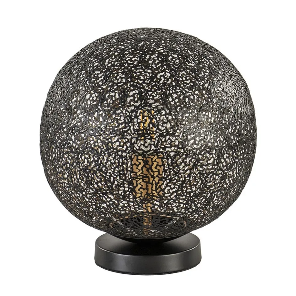 Sfeervolle tafellamp zwart/goud rond>Straluma Best