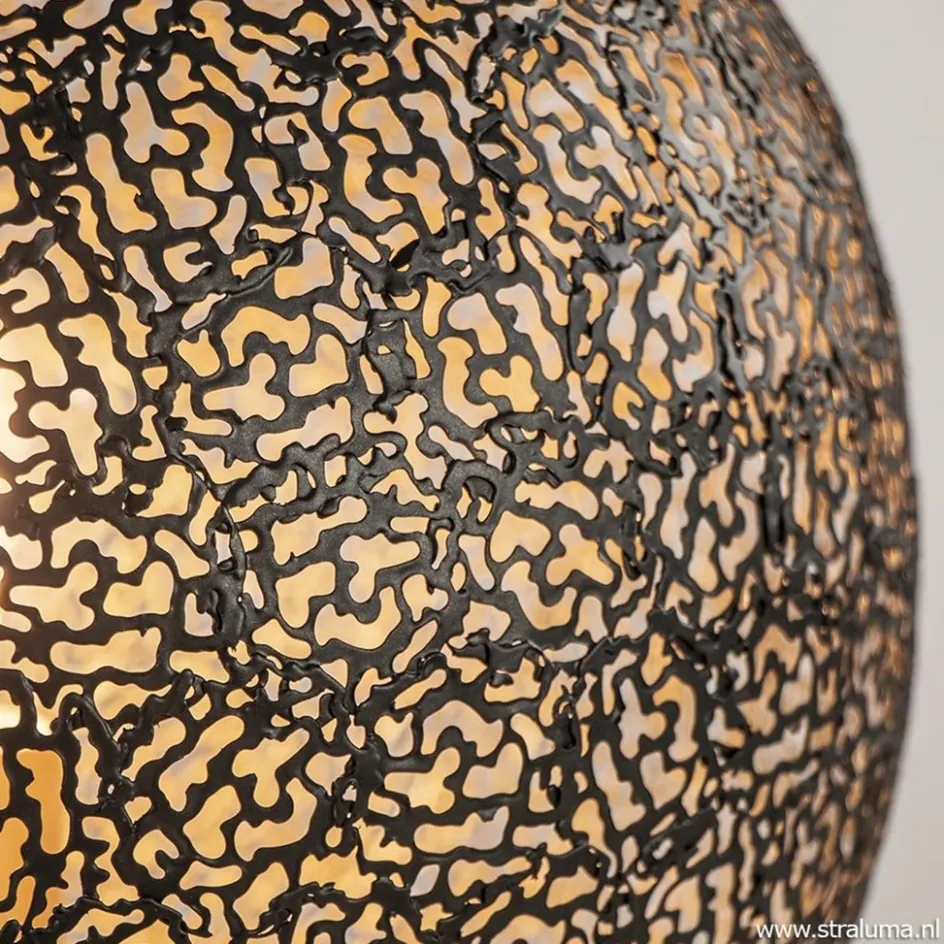 Sfeervolle tafellamp zwart/goud rond>Straluma Best