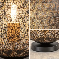 Sfeervolle tafellamp zwart/goud rond><noscript><img width=