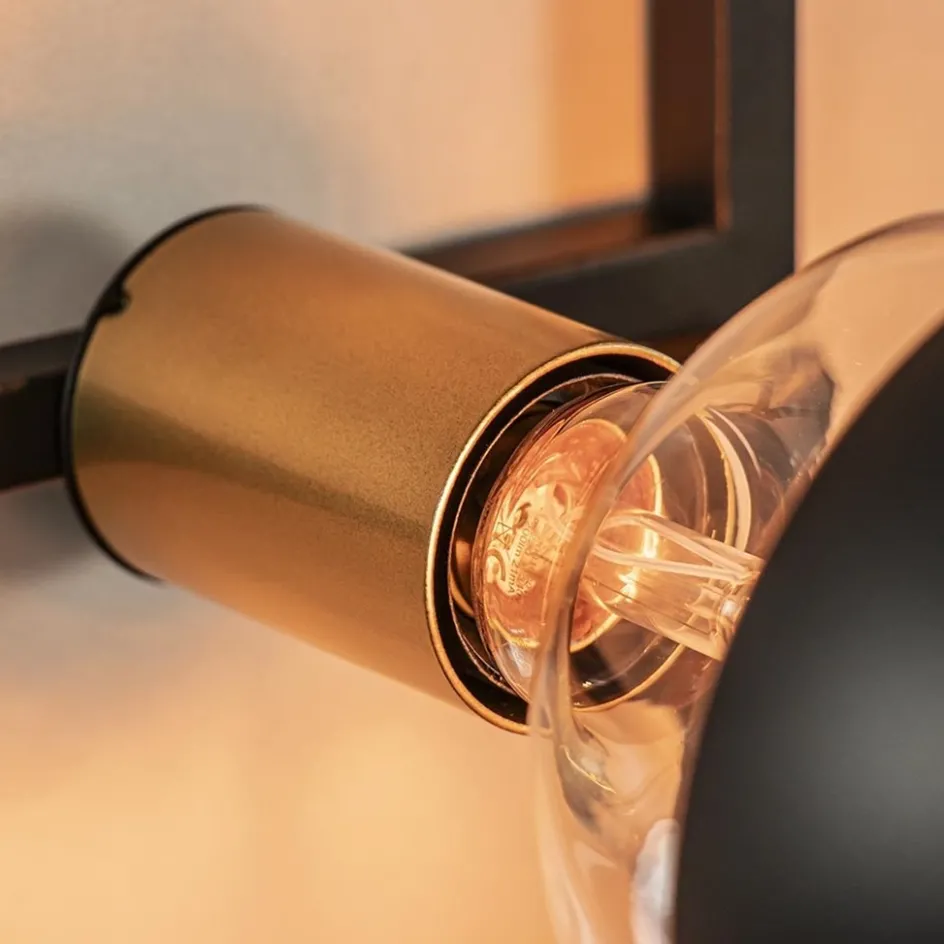 Sfeervolle wandlamp frame zwart/goud>Straluma New