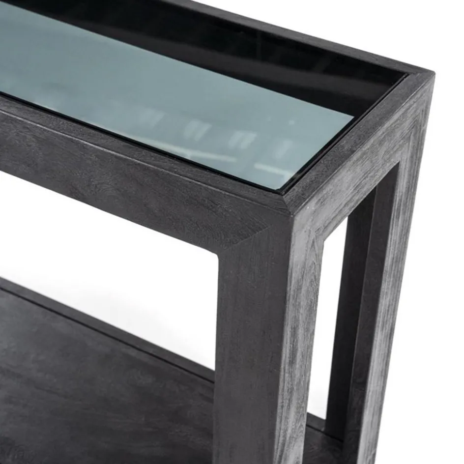 Sidetable Liam 120x35x75 cm - zwart>Straluma Clearance