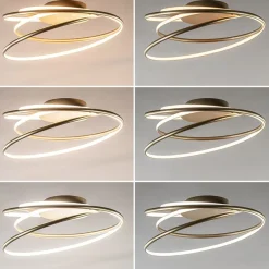 Sierlijke LED plafondlamp ringen goud><noscript><img width=