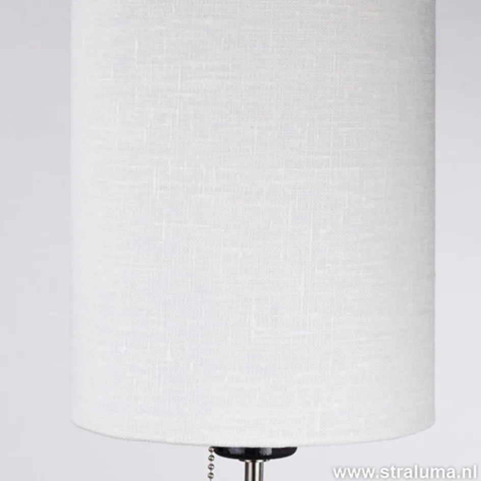 Smalle vloerlamp zwart-staal linnen kap>Straluma Sale