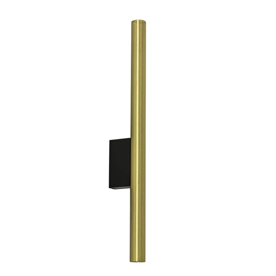 Smalle wandlamp cilinder zwart met solid brass>Straluma Sale